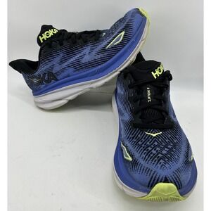 Hoka One One Clifton 9 Running Sneakers Black With Stellar Blue Women's 10.5